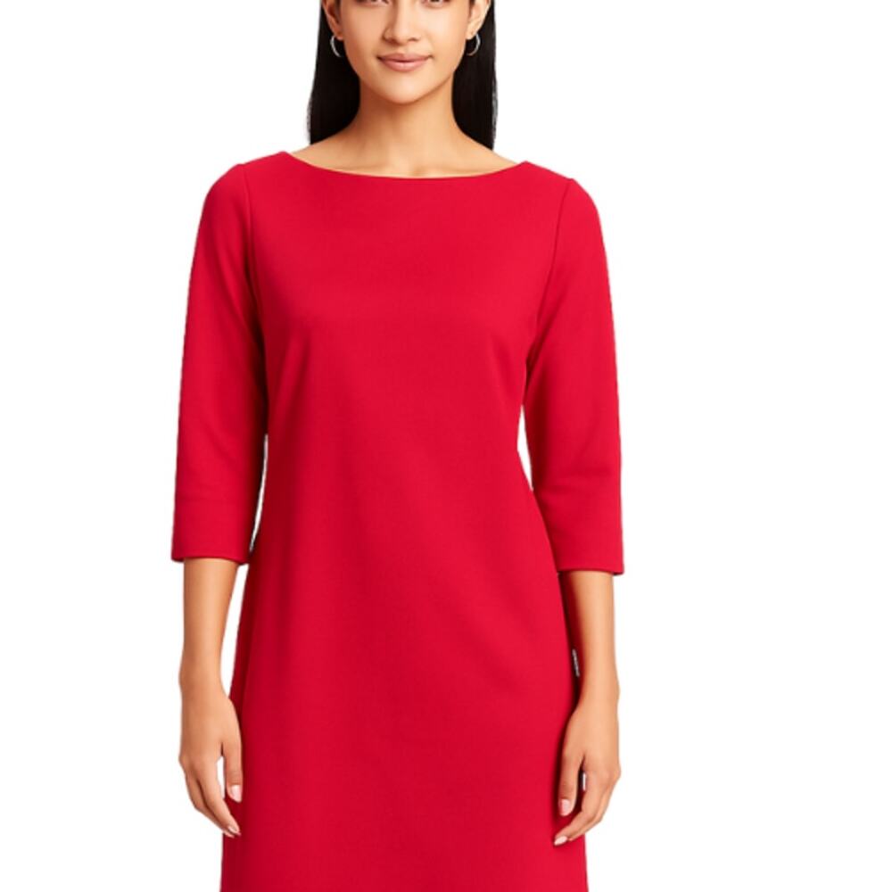 Banana Republic Red Sheath Dress with Gold Back Zip – EUC Size 10